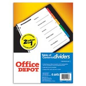 TOC Customized Index w/ Preprntd Tabs Asst # 1-5 6 Sets/Pack 6/Pk