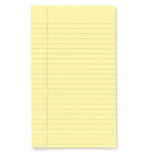 Jr. Glue-Top Writing Pads 5 in x 8 in Legal Ruled 50 Sheets Cnry 12/Pk