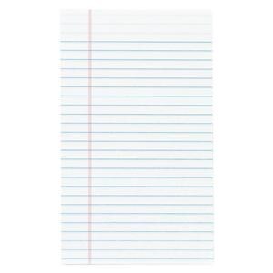 Jr. Glue-Top Writing Pads 5 in x 8 in Legal Ruled 50 Sheets White 12/Pk