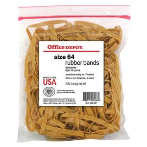 Office Depot Brand Rubber Bands #64 3 1/2" x 1/4" 1/4 Lb Bag 110/Pk