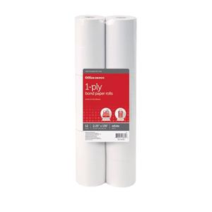Single-Ply Paper Rolls 2 1/4 in x 130 ft White 12/Package