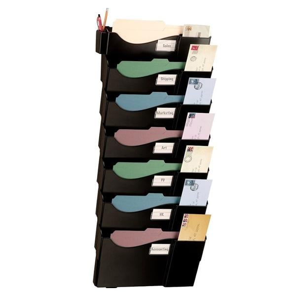 Office Depot Brand Wall 7 Pockets Letter Size/Legal Size Black Ea...