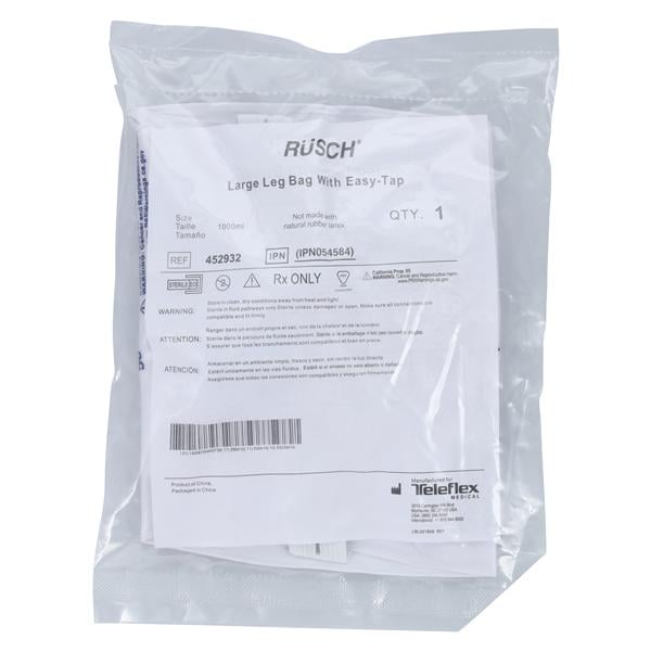 Easy Tap Urinary Leg Bag 1000mL Disposable Anti-Reflux Valve Larg...