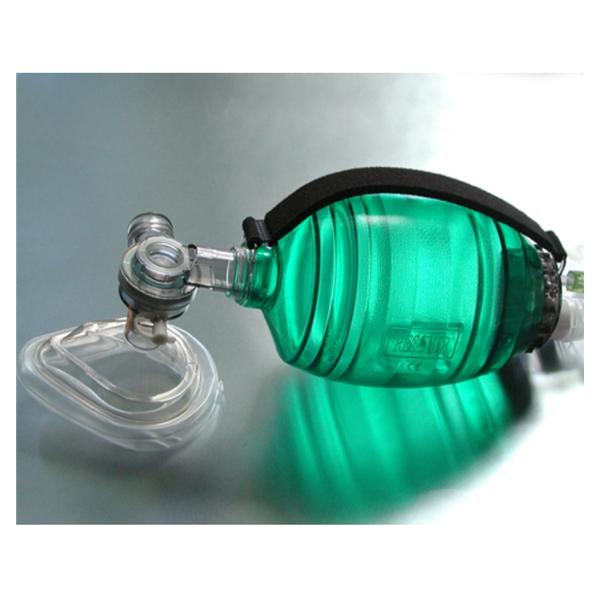 Resuscitator Bag Valve Mask Med-Rescuer Clear/Green Adult Disposa...