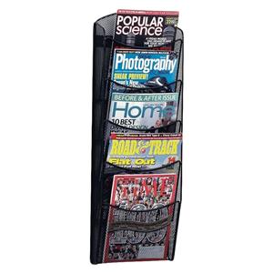 Safco 5-Pocket Mesh Magazine Rack Black Ea