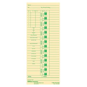 Time Cards Weekly Days 1-7 2-Sided Manila 100/Pack 100/Pk