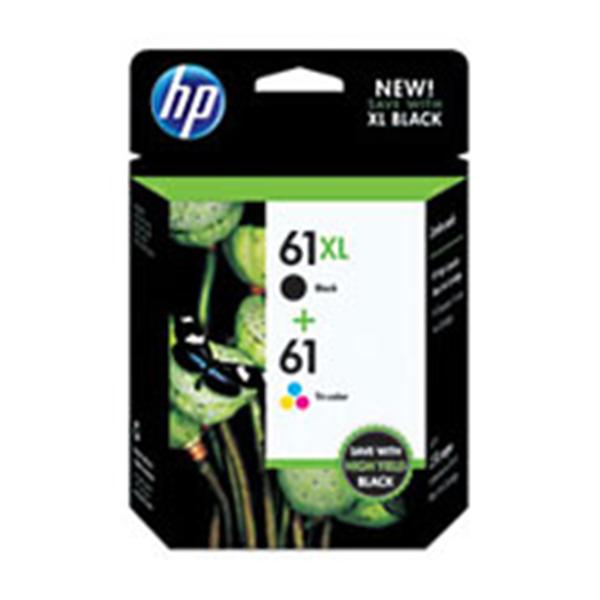 HP 61XL/61 Blk/Tricolor Orig Ink Crtrdgs CZ138FN 2/Pk 2/Pk