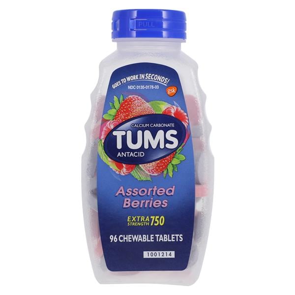 Tums EX Antacid Chewable Tablets 750mg Assorted Berries Twist Cap...