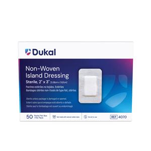 Caliber Cotton Island Dressing 2x3" Sterile Adhesive Absorbent LF