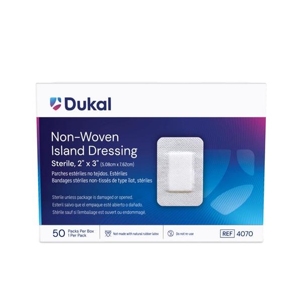 Caliber Cotton Island Dressing 2x3" Sterile Adhesive Absorbent LF