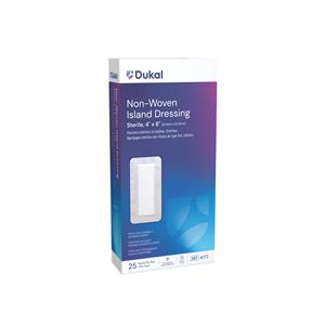 Caliber Cotton Island Dressing 4x8" Sterile Adhesive Absorbent LF