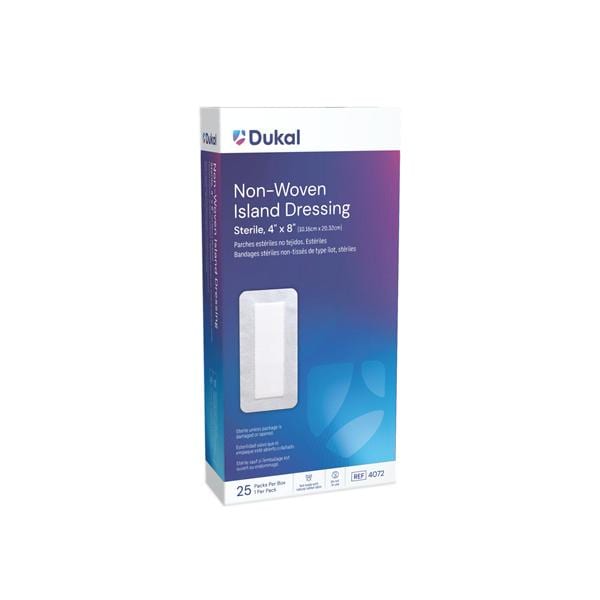 Caliber Cotton Island Dressing 4x8" Sterile Adhesive Absorbent LF