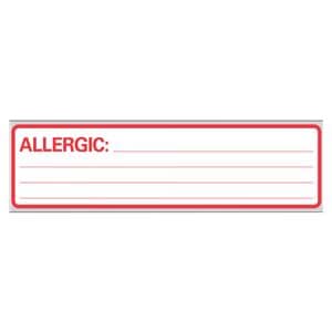 Label Allergy Red/white 200/RL 1RL/BX 1RL/Box