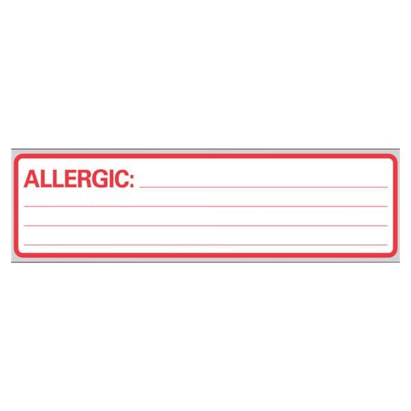 Label Allergy Red/white 200/RL 1RL/BX 1RL/Box