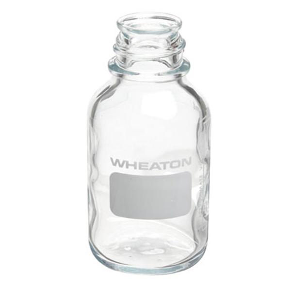 Wheaton Media Bottle Borosilicate Glass Safety Coated Clear 125mL 48/Pk