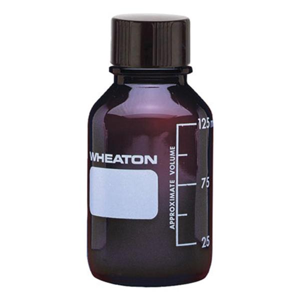 Wheaton Media Bottle Borosilicate Glass Amber 125mL 48/Pk