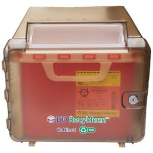 Recykleen Sharps Cabinet Brown 5-1/2x13-3/10x14" Plastic For Containers Ea