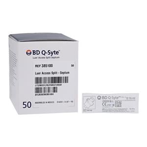 Q-Syte Split Septum Device PVC Free Needleless 0.1mL Luer Access 50/Bx
