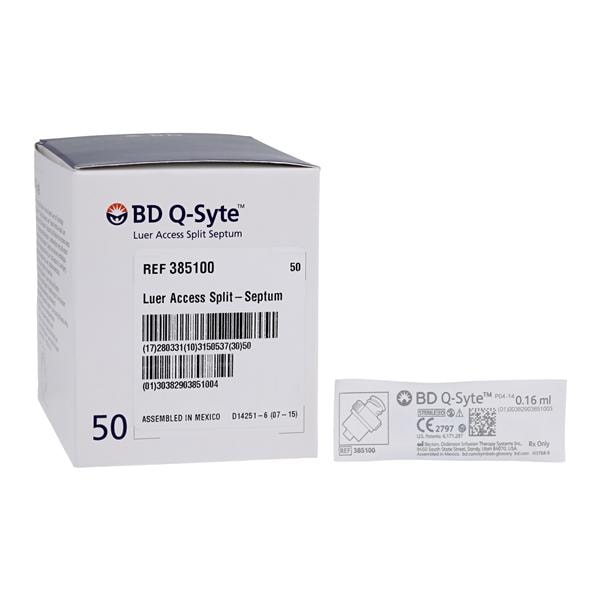 Q-Syte Split Septum Device PVC Free Needleless 0.1mL Luer Access 50/Bx