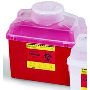 Sharps Container 14qt Red 8-8/10x12-8/10x11-1/2" Hinge Lid Plasti...