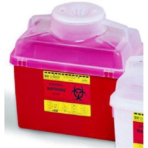 Sharps Container 14qt Red 8-8/10x12-8/10x11-1/2" Hinge Lid Plasti...