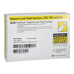 Heparin Lock Flush IV Flush Solution 100u/mL PF Prefilled Syringe...