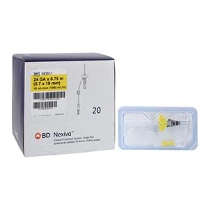 Nexiva IV Catheter 24 Gauge 3/4" Vialon Biomaterial Closed Steril...