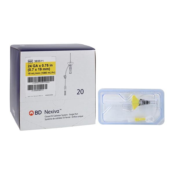 Nexiva IV Catheter 24 Gauge 3/4" Vialon Biomaterial Closed Steril...