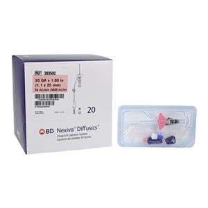 Nexiva IV Catheter 20 Gauge 1" Vialon Biomaterial Closed End Ster...