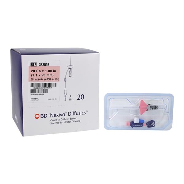 Nexiva IV Catheter 20 Gauge 1" Vialon Biomaterial Closed End Ster...