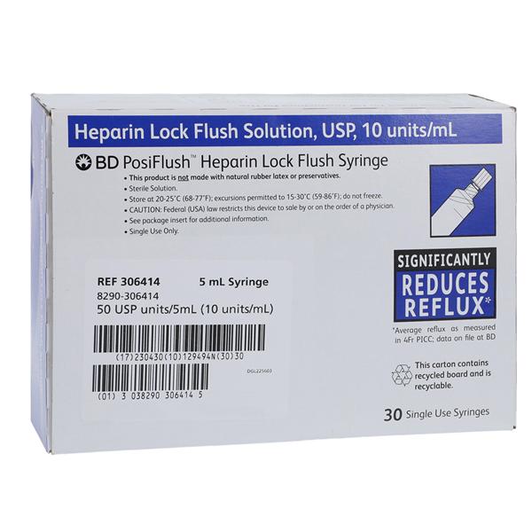 Heparin Lock Flush IV Flush Solution 10u/mL Prefilled Syringe 5mL...