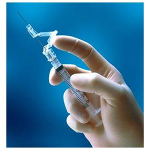 Eclipse Hypodermic Syringe/Needle 22gx1-1/2" 10cc Black Safety No Dead Spc 50/Bx