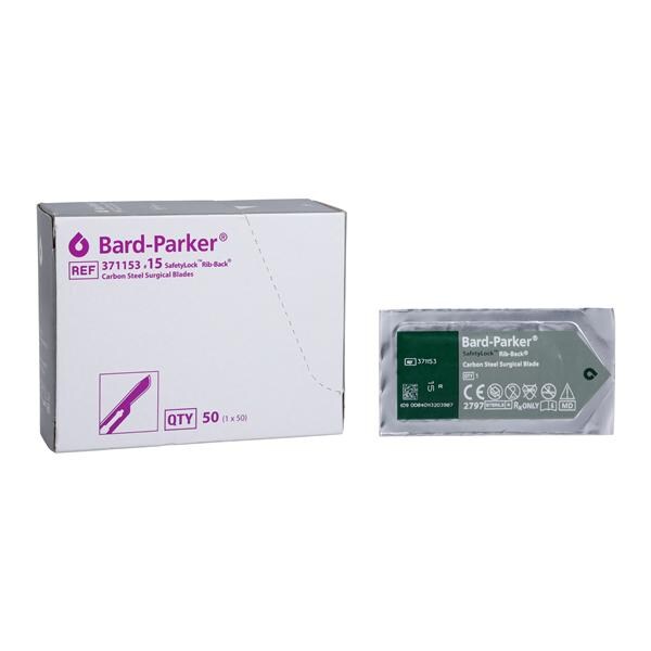 Bard-Parker Safety Lock Steel Sterile Surgical Blade #15 Disposab...