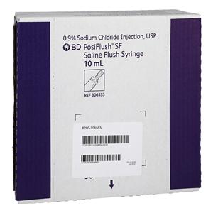 Normal Saline IV Flsh Sol 0.9% Std Pngr Rd / Strl Fld Prefl Syr 10mL 30/Package, 8 BX/CA