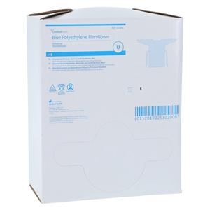 Premium Isolation Gown Polyethylene Film Universal Blue 15/Bx