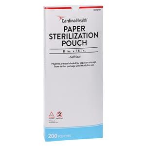 Sterilization Pouch 8 in x 16 in Blue / White 200/Box, 4 BX/CA