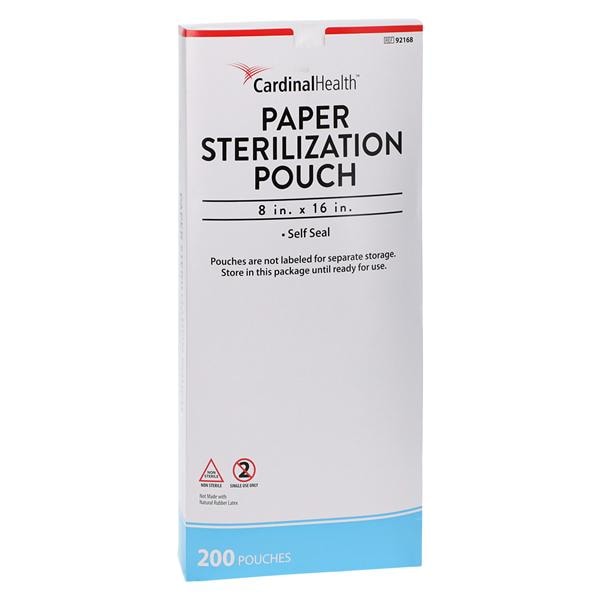 Sterilization Pouch 8 in x 16 in Blue / White 200/Box, 4 BX/CA