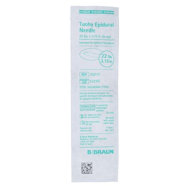 Needle Tuohy Epidural Perifix 22gx3" Sterile 25/Ca