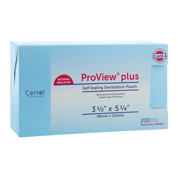 Proview Sterilization Pouch 3.5 in x 5.25 in Blue / White 200/Box...