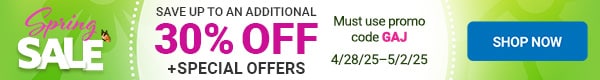 Spring Sale: Save up to an Additional 30% off PLUS Special Offers!