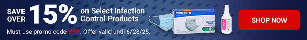 Save over 15% on select infection control products