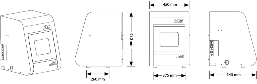 vhf K5 Mill dimesions